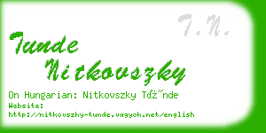 tunde nitkovszky business card